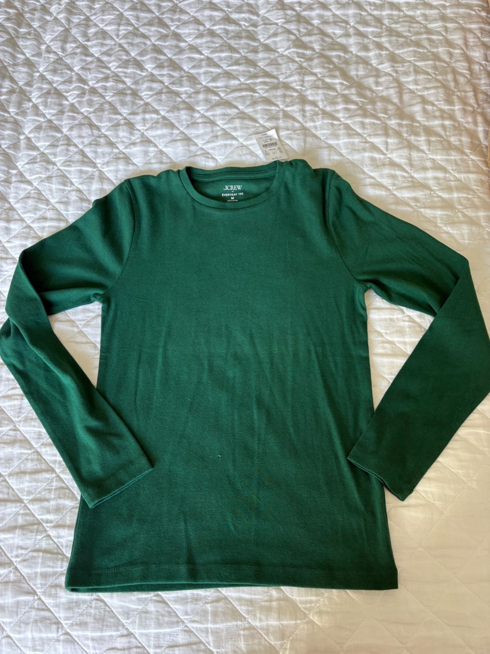 J. Crew Factory Forest Green Long Sleeve Crew Tee